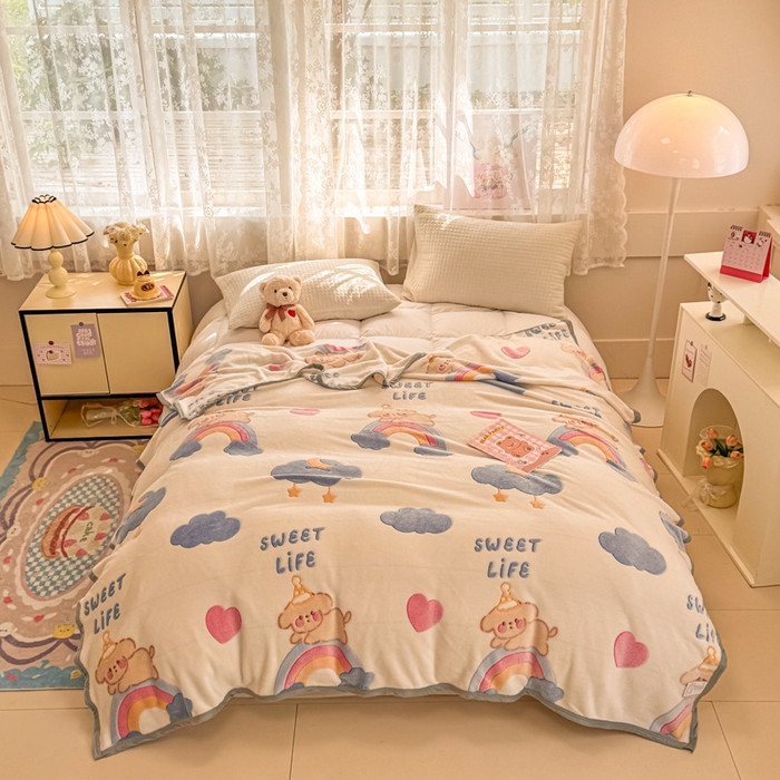 91家纺网 家纺一手货源 找家纺 慕尚家纺 2025新款高克重加厚雪花绒毛毯毯子 星屿