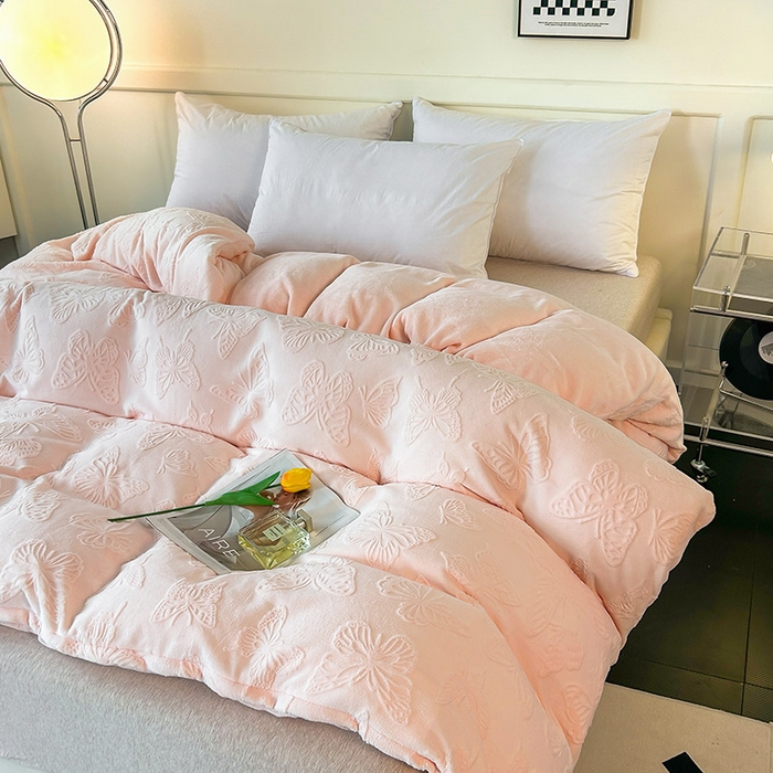 91家纺网 家纺一手货源 找家纺 （总）睡棉坊 2024新款高克重剪花牛奶绒可拆洗冬被被子被芯