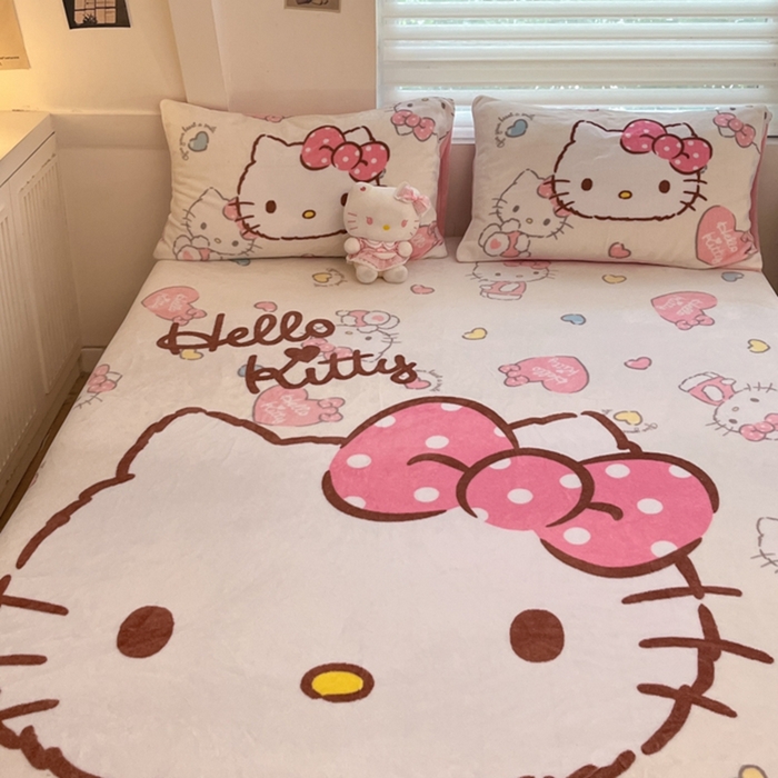 91家纺网 家纺一手货源 找家纺 金爱家 2024新款大阪单品牛奶绒床笠 绒-D美美kt