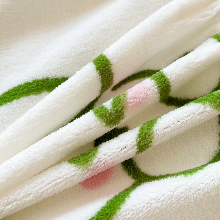 91家纺网 家纺一手货源 找家纺 2024秋冬牛奶绒加厚夹棉床笠三件套印花床垫保护套罩蓓蕾兔-绿