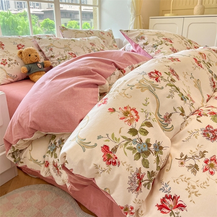 91家纺网 家纺一手货源 找家纺 （总）优贝 新款100%全棉磨毛印花四件套假一罚万