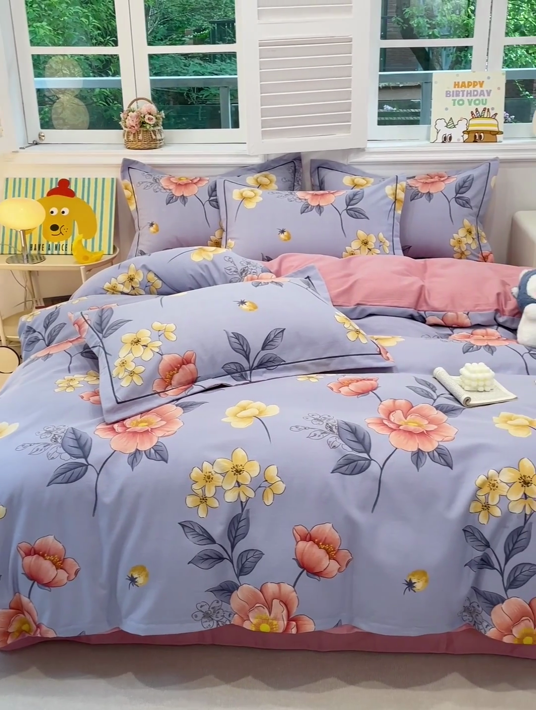 91家纺网 家纺一手货源 找家纺 2024直播爆款全棉磨毛喷气印花加厚保暖四件套（一字绣） 全棉磨毛-国色芬芳