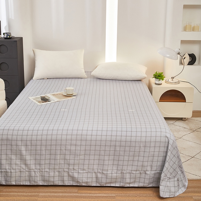 91家纺网 家纺一手货源 找家纺 雲归梦 2024新款全棉多规格加厚磨毛多规格单品--单床单 单床单-风景梦格-灰