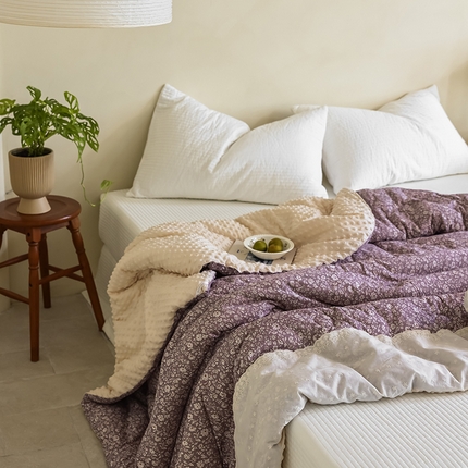 91家纺网 家纺一手货源 找家纺 （总）U被家纺 2025新款法式拼边针织棉豆豆被被子被芯（此款被子有券后控价 联系商家）