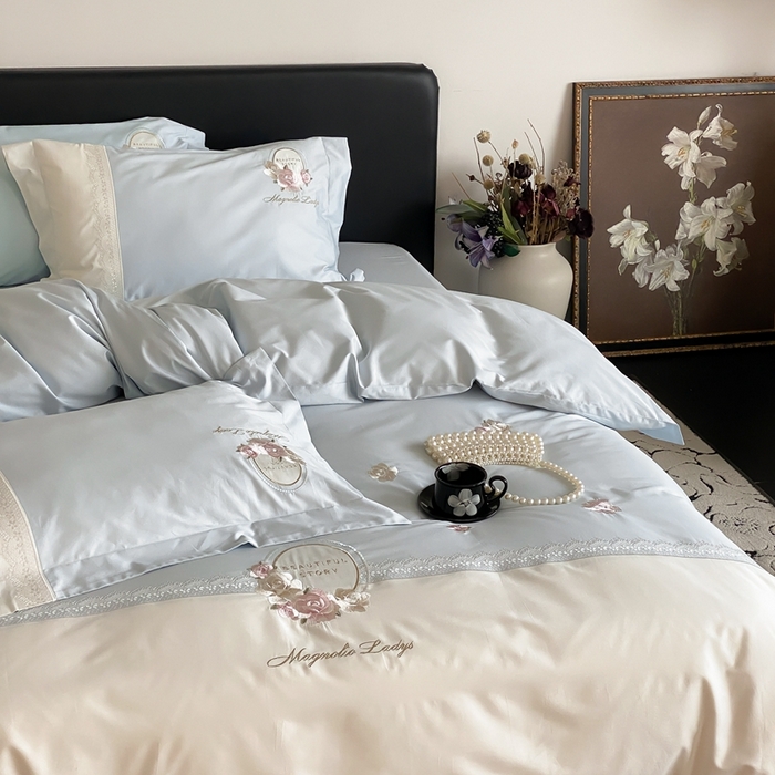 91家纺网 家纺一手货源 找家纺 （总）馨蕊 2024新款100S高奢简约长绒棉四件套-繁花