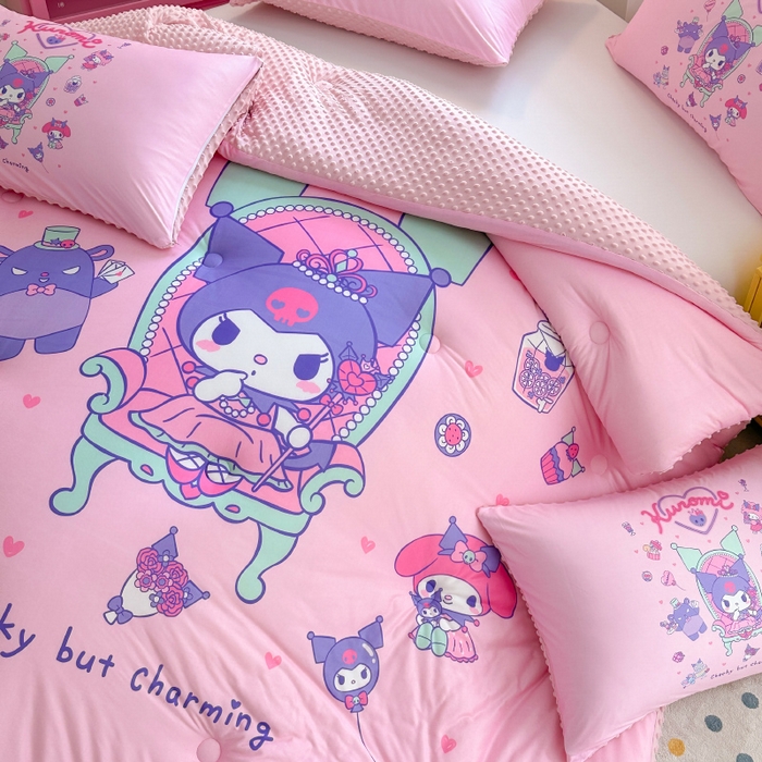 91家纺网 家纺一手货源 找家纺 ds生活馆 2025新款三丽鸥大版印花豆豆被春秋被冬被 公主库洛米