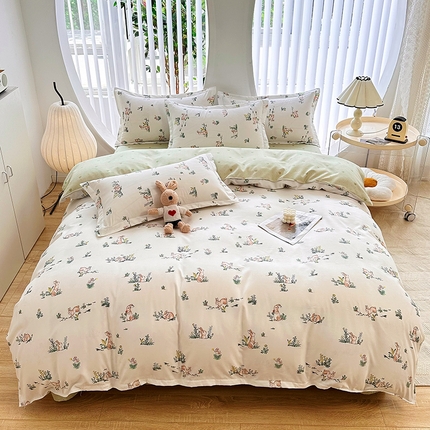 91家纺网 家纺一手货源 找家纺 （总）大G 2024新款140克印花磨毛四件套