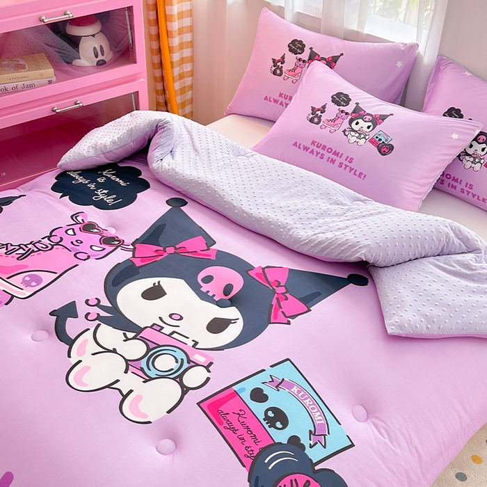 91家纺网 家纺一手货源 找家纺 ds生活馆 2025新款三丽鸥大版印花豆豆被春秋被冬被 假日库洛米