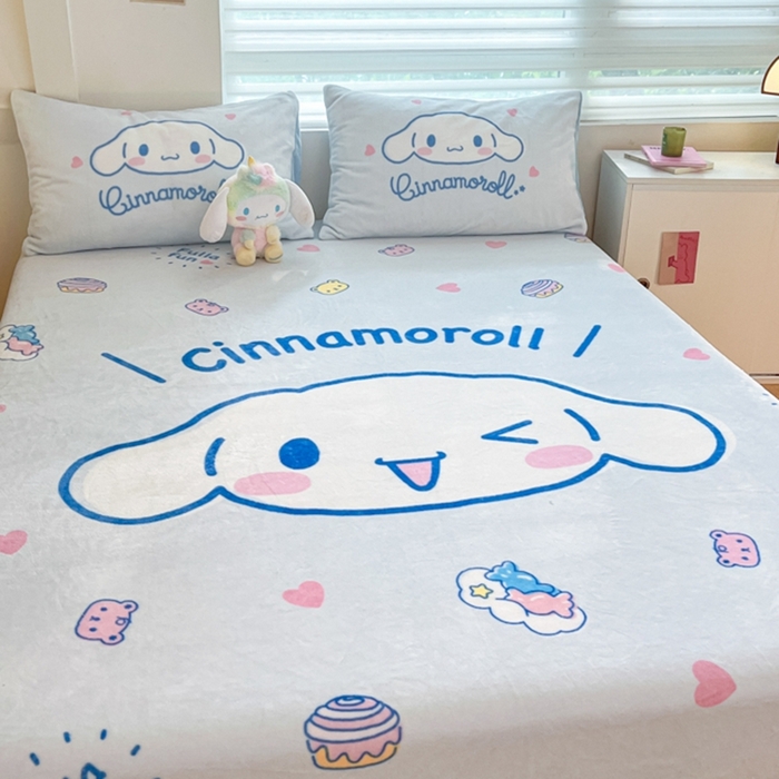 91家纺网 家纺一手货源 找家纺 金爱家 2024新款大阪单品牛奶绒床笠 绒-D开心大耳狗