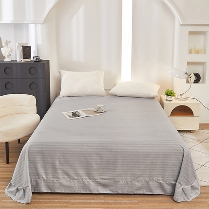 雲归梦 2024新款全棉多规格加厚磨毛多规格单品--单床单 单床单-条芬芳-灰