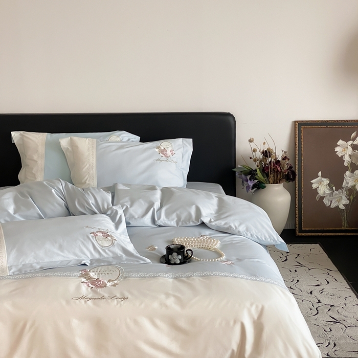 91家纺网 家纺一手货源 找家纺 （总）馨蕊 2024新款100S高奢简约长绒棉四件套-繁花