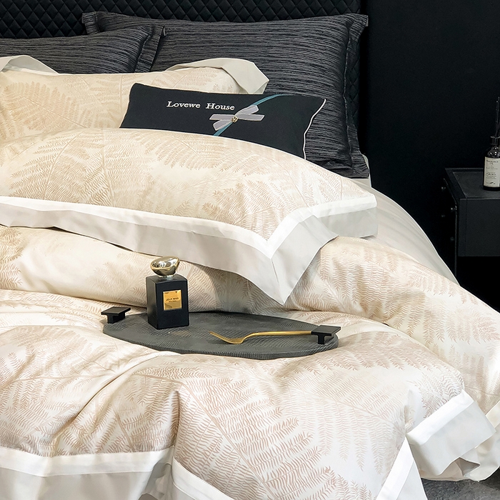 91家纺网 家纺一手货源 找家纺 若未家居 LOVEWE HOUSE 2025新款50S全棉数码印花四件套-挪威森林 挪威森林-米