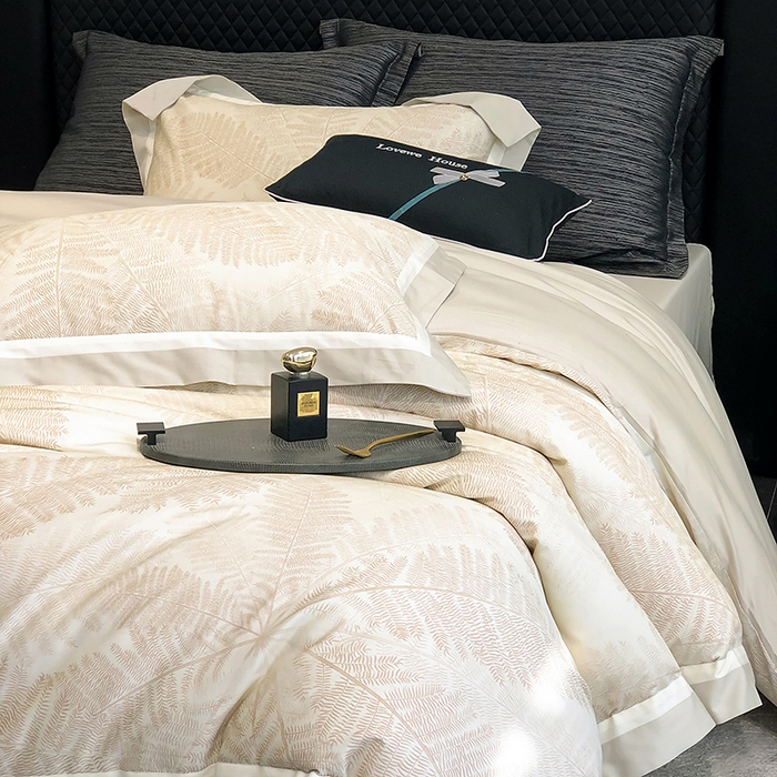 91家纺网 家纺一手货源 找家纺 若未家居 LOVEWE HOUSE 2025新款50S全棉数码印花四件套-挪威森林 挪威森林-米