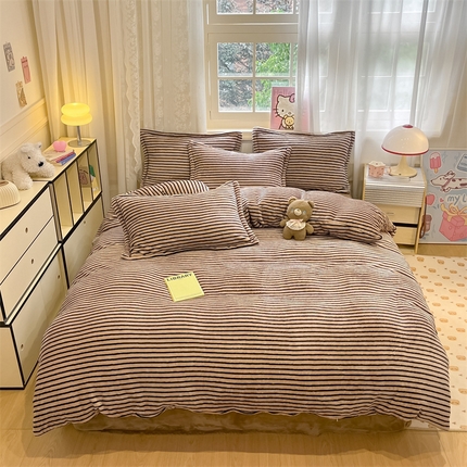 91家纺网 家纺一手货源 找家纺 川悦生活 2024新款雪花绒印花单被套系列-夜景 秋语-茶咖