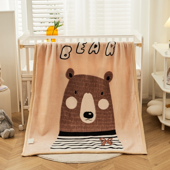 91家纺网 家纺一手货源 找家纺 凯轩毛毛毯毯子网销专供 2024新款舒适亲肤加大加厚儿童云毛毯毯子 盼盼  米黄