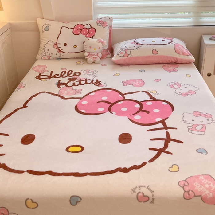 91家纺网 家纺一手货源 找家纺 金爱家 2024新款大阪单品牛奶绒床笠 绒-D美美kt