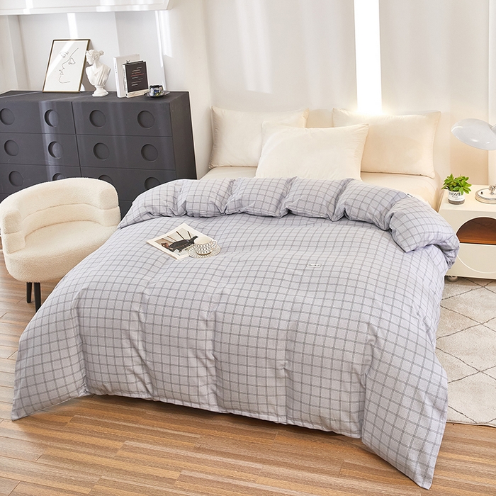 91家纺网 家纺一手货源 找家纺 雲归梦 2024新款全棉多规格加厚磨毛多规格单品--单被套 单被套-风景梦格-灰