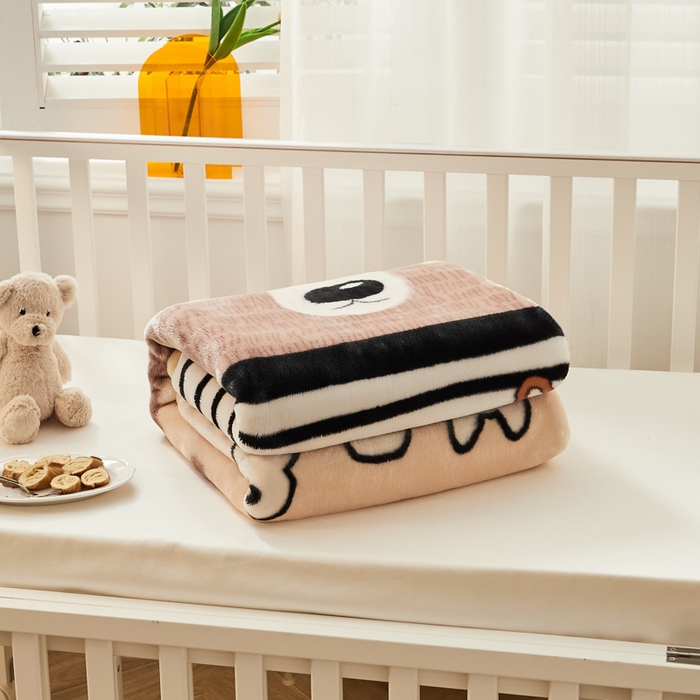 91家纺网 家纺一手货源 找家纺 凯轩毛毛毯毯子网销专供 2024新款舒适亲肤加大加厚儿童云毛毯毯子 盼盼  米黄