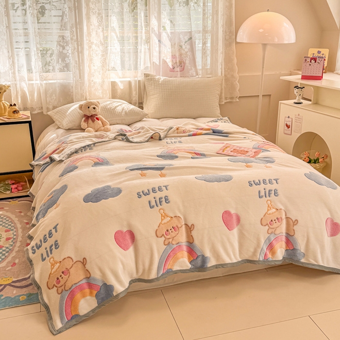 91家纺网 家纺一手货源 找家纺 慕尚家纺 2025新款高克重加厚雪花绒毛毯毯子 星屿