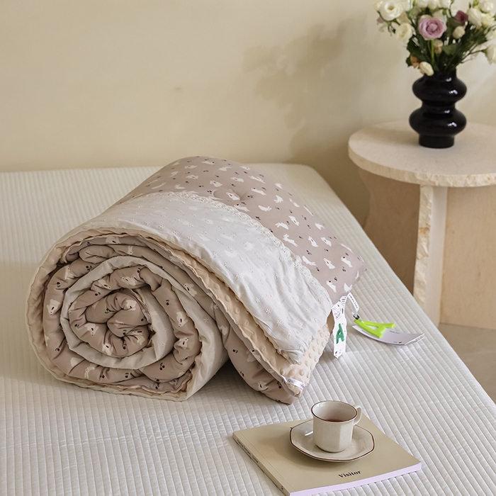 91家纺网 家纺一手货源 找家纺 （总）U被家纺 2025新款法式拼边针织棉豆豆被被子被芯（此款被子有券后控价 联系商家）