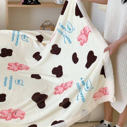 91家纺网 家纺一手货源 找家纺 （总）2024新款INS卡通羊羔绒毛毯盖毯-风格二