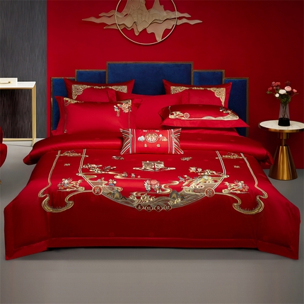 91家纺网 家纺一手货源 找家纺 （总）高大尚 2025新款长绒棉提花四件套新中式系列