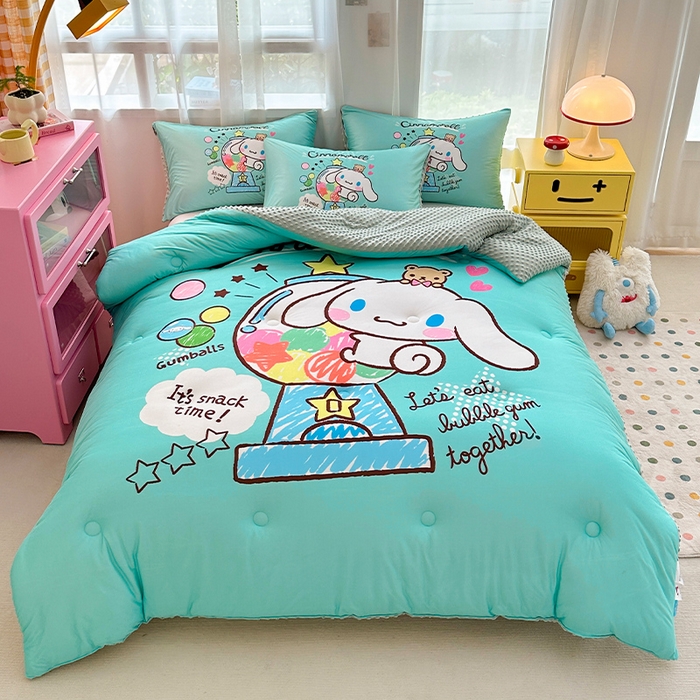 91家纺网 家纺一手货源 找家纺 ds生活馆 2025新款三丽鸥大版印花豆豆被春秋被冬被 地球玉桂狗