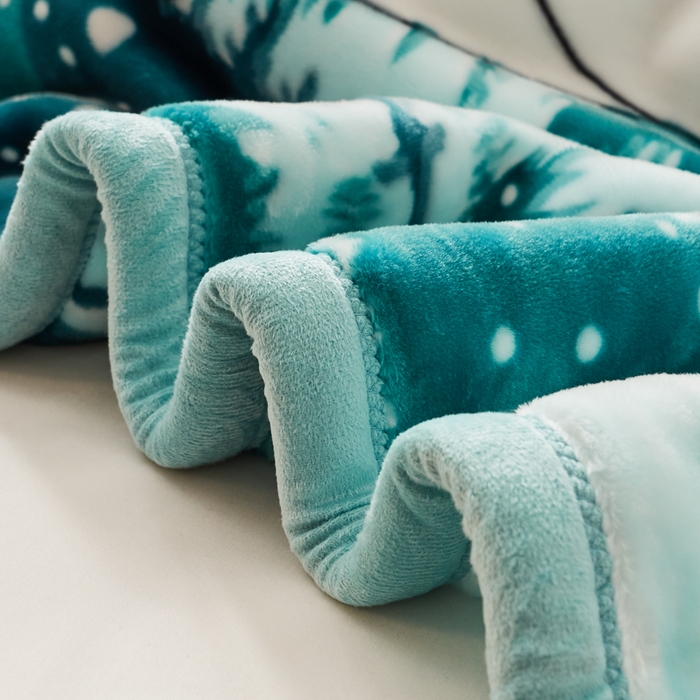 91家纺网 家纺一手货源 找家纺 凯轩毛毛毯毯子网销专供 2024新款舒适亲肤加大加厚儿童云毛毯毯子 围巾熊  浅绿