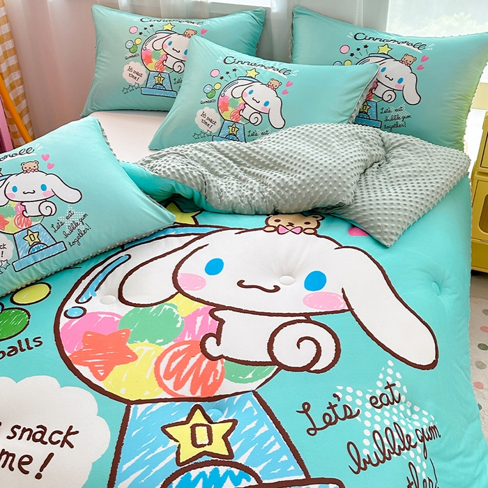 91家纺网 家纺一手货源 找家纺 ds生活馆 2025新款三丽鸥大版印花豆豆被春秋被冬被 地球玉桂狗