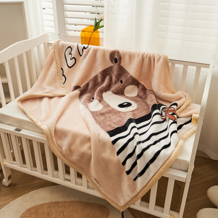 91家纺网 家纺一手货源 找家纺 凯轩毛毛毯毯子网销专供 2024新款舒适亲肤加大加厚儿童云毛毯毯子 盼盼  米黄