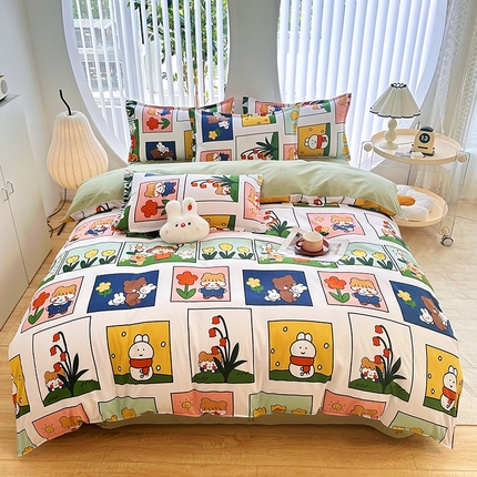 91家纺网 家纺一手货源 找家纺 （总）大G 2024新款140克印花磨毛四件套