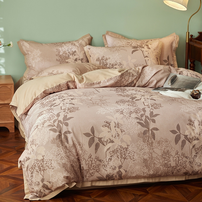 91家纺网 家纺一手货源 找家纺 千朵森 2024新款全棉拼角磨毛四件套-风格一 华丽乐章