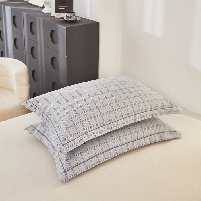 91家纺网 家纺一手货源 找家纺 雲归梦 2024新款全棉多规格加厚磨毛多规格单品--单枕套 单枕套-风景梦格-灰