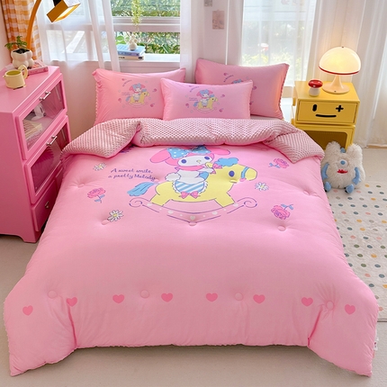 91家纺网 家纺一手货源 找家纺 （总）ds生活馆 2025新款三丽鸥大版印花豆豆被春秋被冬被