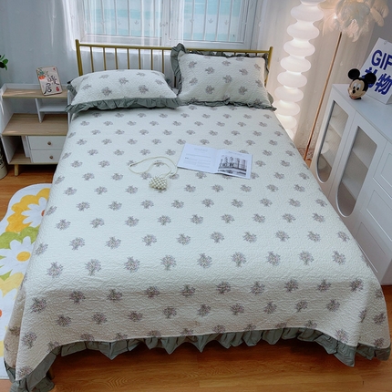 91家纺网 家纺一手货源 找家纺 （总）暖居 2024新款50棉50天丝防滑不跑床夹棉床单四季通用床盖三件套