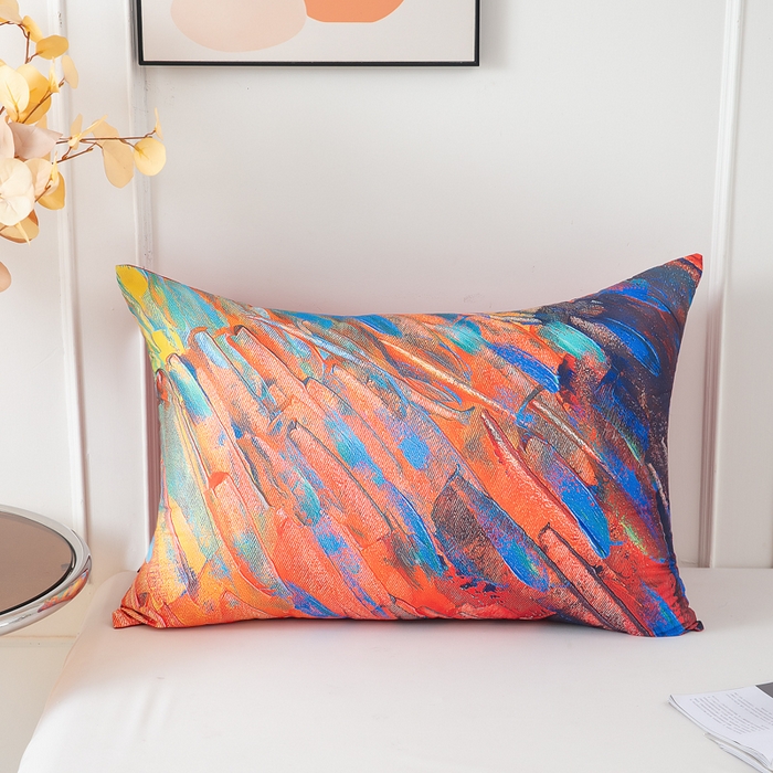 91家纺网 家纺一手货源 找家纺 璐维斯家纺 2025款 现货压缩发货 外贸跨境数码印花大版枕头枕芯temu shein 亚马逊 油彩画50*70cm/只