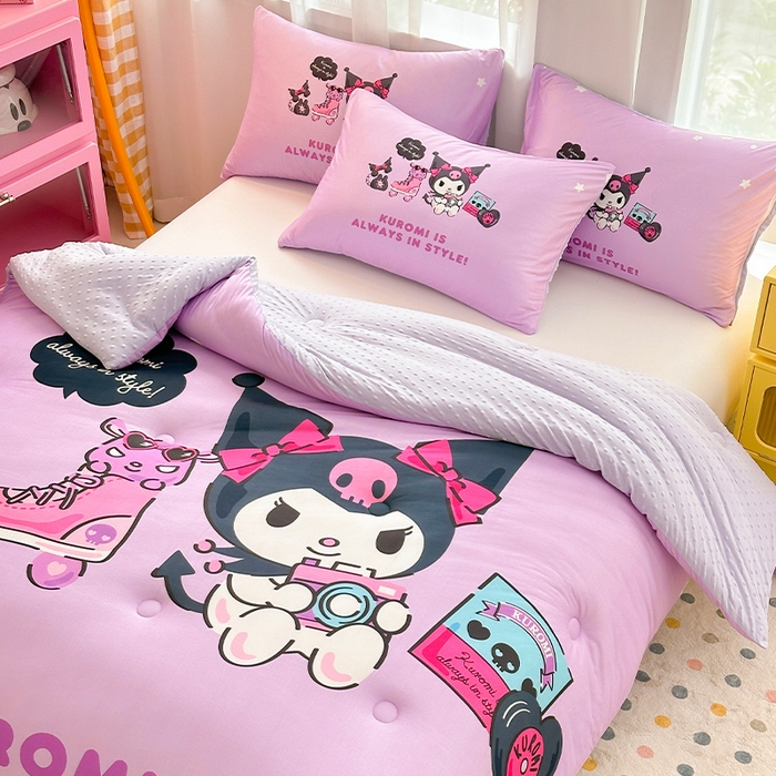 91家纺网 家纺一手货源 找家纺 ds生活馆 2025新款三丽鸥大版印花豆豆被春秋被冬被 假日库洛米