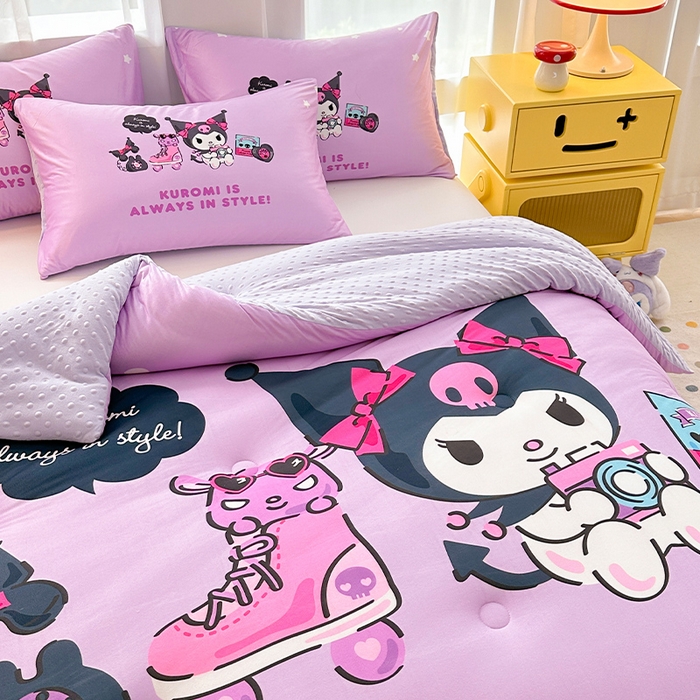 91家纺网 家纺一手货源 找家纺 ds生活馆 2025新款三丽鸥大版印花豆豆被春秋被冬被 假日库洛米