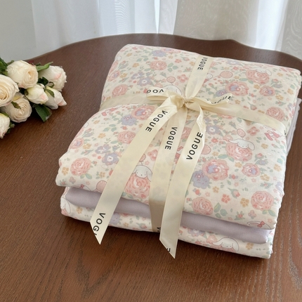 91家纺网 家纺一手货源 找家纺 （总）黛馨 2025新款A类小清新双层纱四件套（实拍）