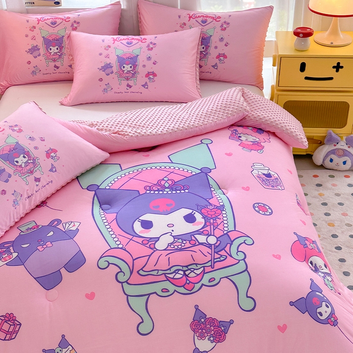 91家纺网 家纺一手货源 找家纺 ds生活馆 2025新款三丽鸥大版印花豆豆被春秋被冬被 公主库洛米