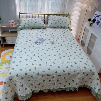 91家纺网 家纺一手货源 找家纺 （总）暖居 2024新款50棉50天丝防滑不跑床夹棉床单四季通用床盖三件套