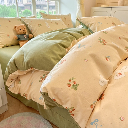 91家纺网 家纺一手货源 找家纺 （总）优贝 新款100%全棉磨毛印花四件套假一罚万