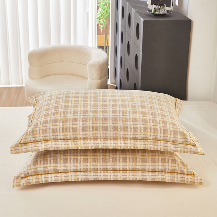 91家纺网 家纺一手货源 找家纺 雲归梦 2024新款全棉多规格加厚磨毛多规格单品--单枕套 单枕套-时尚恋格-棕