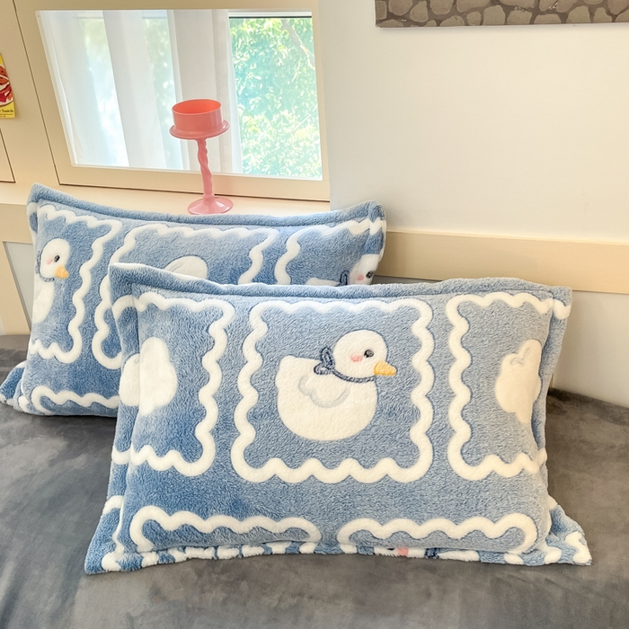 91家纺网 家纺一手货源 找家纺 川悦生活 2024新款雪花绒印花单被套系列-自然光 快乐鸭鸭