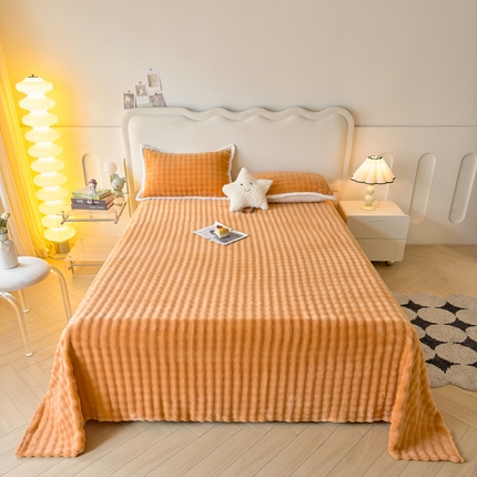 91家纺网 家纺一手货源 找家纺 （总）湘之帛 2024新款纯色牛奶绒泡泡床单三件套