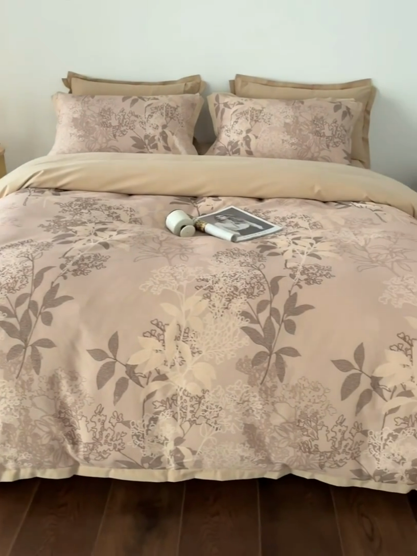 91家纺网 家纺一手货源 找家纺 千朵森 2024新款全棉拼角磨毛四件套-风格二 华丽乐章