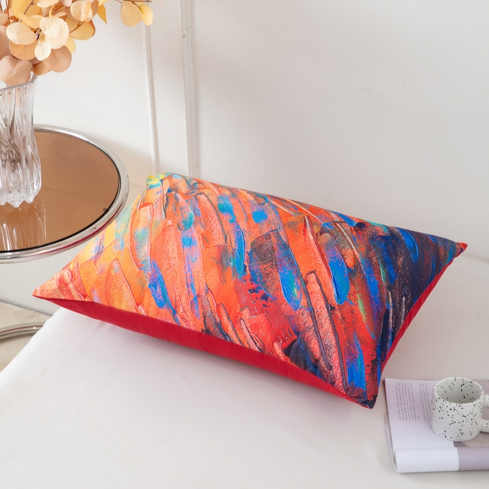 91家纺网 家纺一手货源 找家纺 璐维斯家纺 2025款 现货压缩发货 外贸跨境数码印花大版枕头枕芯temu shein 亚马逊 油彩画50*70cm/只