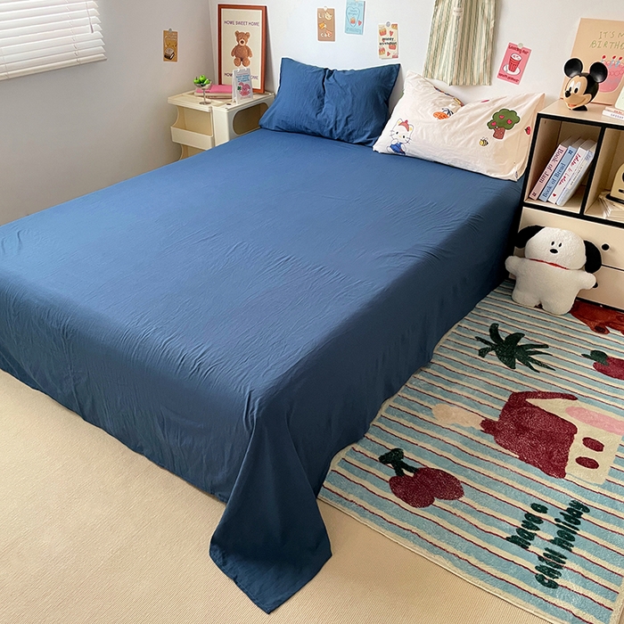 91家纺网 家纺一手货源 找家纺 卡迪熊家纺 2024新款小清新水洗m混搭四件套 可爱KT猫