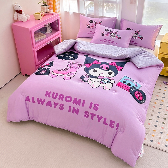 91家纺网 家纺一手货源 找家纺 ds生活馆 2025新款三丽鸥大版印花豆豆被春秋被冬被 假日库洛米