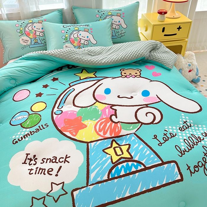 91家纺网 家纺一手货源 找家纺 ds生活馆 2025新款三丽鸥大版印花豆豆被春秋被冬被 地球玉桂狗